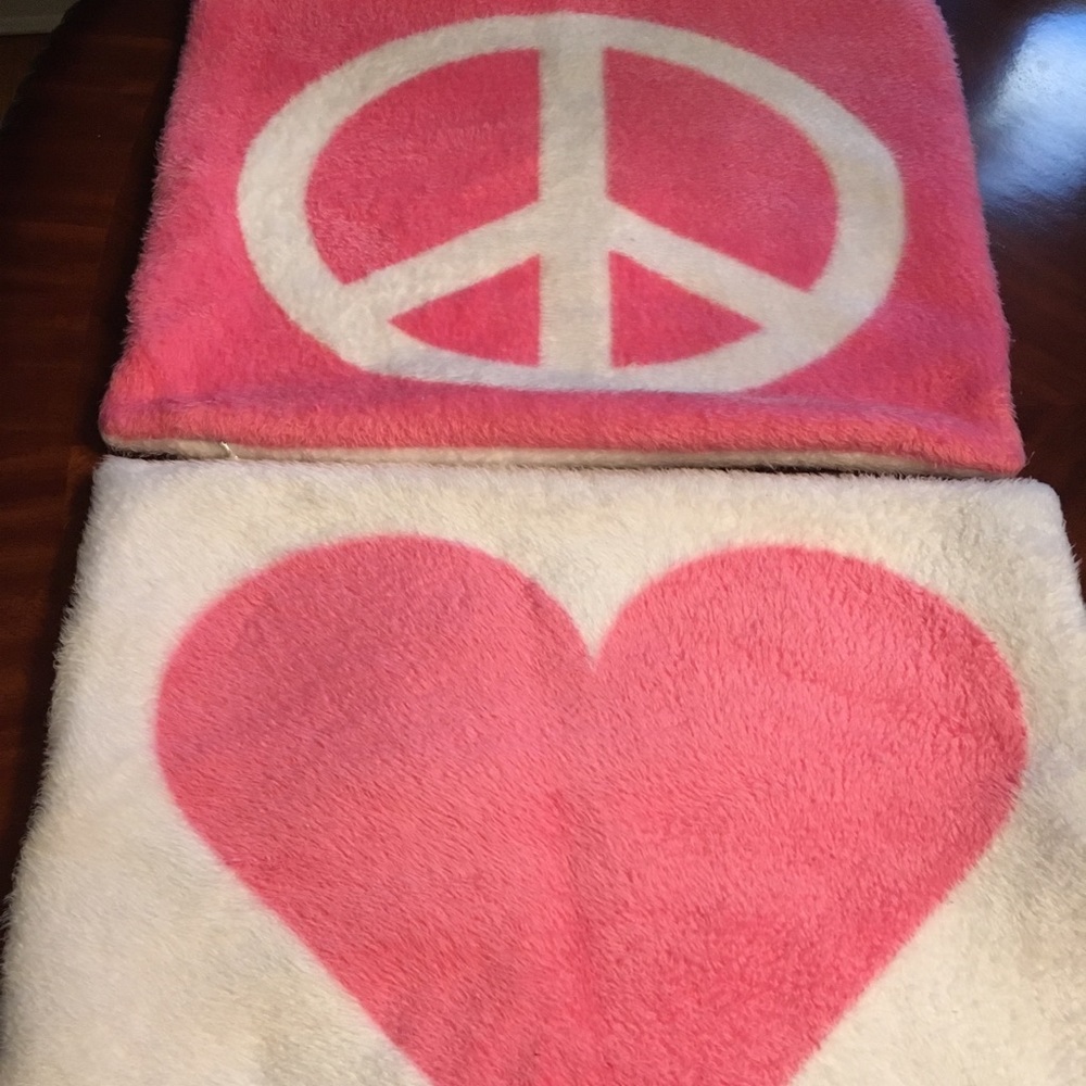 Pair of Pottery Barn soft fleece pillow covers.
